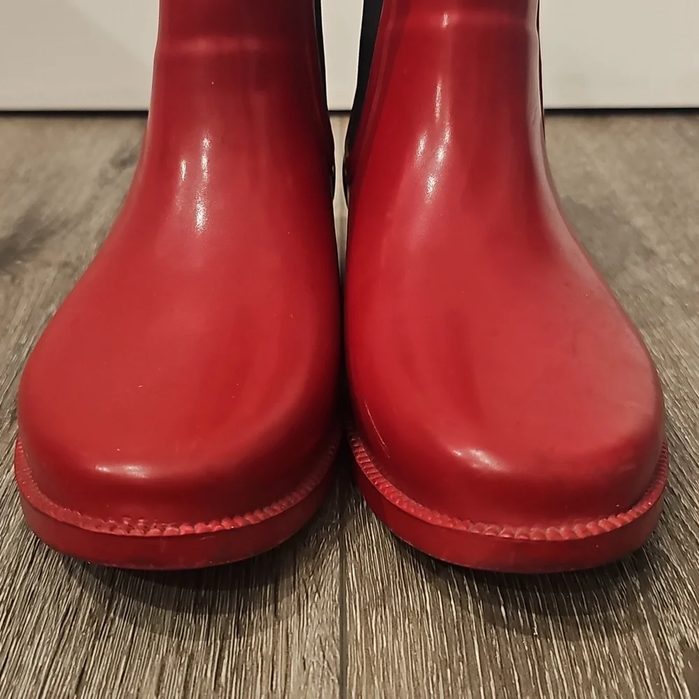 MICHAEL KORS Red Women's Ankle Rain Booties Waterproof Galoshes Waterproof SZ 7